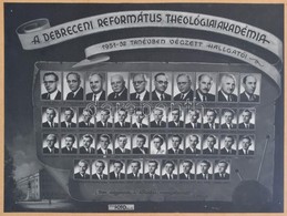 1952 A Debreceni Református Theológiai Akadémia 1951-1952 Tanévben Végzett Hallgatói, Tablófotó, üvegezett Fa Keretben,  - Otros & Sin Clasificación