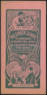 1905-06 Singer School Nyelviskola Kártyanaptár. 7x14,5 Cm - Publicidad