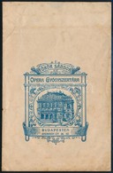 Török Sándor Opera Gyógyszertár, Andrássy út. 26., Tasakja, 15x9 Cm - Publicidad