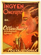 Cca 1925 Ingyen öngyújtó Az Olleschau Szivarkahüvely és Papír Fogyasztóinak, Celluloiddal Védett Domború Tábla, Falra Ak - Werbung