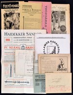 Cca 1900-1940 Vegyes árjegyzék, Prospektus Tétel, 11 Db. Közte: Kollerich Pál és Fiai Sodronyszövet Gyár, Haidekker Sánd - Publicidad