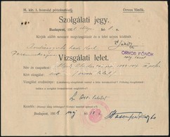 1918 Bp., M. Kir. 1. Honvéd Pótzászlóalj által Kiállított Szolgálati Jegy - Sonstige & Ohne Zuordnung