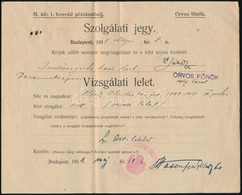 1918 Bp., M. Kir. 1. Honvéd Pótzászlóalj által Kiállított Szolgálati Jegy - Autres & Non Classés