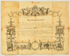 1891 A Munkácsi 11. Honvéd Gyalogezred Végelbocsájtó Levéle A 66. Gyalogezredben Is Szolgált Katonája Részére 54x44 Cm - Otros & Sin Clasificación