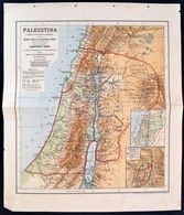 1892 Palesztina A Bibliai Események Színhelye, Térkép, Berecz Antal és Cherven Flóris Közreműködésével Tervezte és Rajzo - Autres & Non Classés