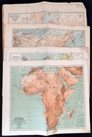 Cca 1880-1890 Amerika, Afrika, Ázsia, Ausztrália, Európa és Föld öt Része Kézi Abrosza A Magyar Királyi Közoktatásügyi M - Sonstige & Ohne Zuordnung