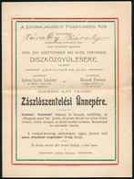 1903 Sátoraljaújhely Város Díszközgyűlése Meghívó Zászlószentelésre - Ohne Zuordnung