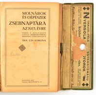 1913 Molnárok, Gépészek Zsebnaptára Kissé Sérült Egészvászon Kötésben - Ohne Zuordnung