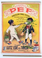 Cca 1910 Henri Boulanger (H. Gray) (1858-1924): PEF Porcelán Email Festék, Lutz Ede és Társa, Reklám Plakát, Litográfia, - Altri & Non Classificati