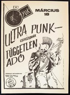 1990 Ultra Punk, Független Adó - A Fekete Lyuk Alternatív Zenei Központ Műsorplakátja, Szép állapotban, 41×29 Cm - Altri & Non Classificati