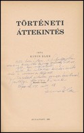 Dr. Kincs Elek: Történeti áttekintés. Általános Ismeretek Kézikönyve Különlenyomata. Bp.,1939,(Merkantil-ny.) Második Ki - Sin Clasificación