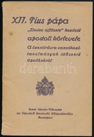 XII. Pius Pápa Apostoli Körlevél A Szentírásra Vonatkozó Tanulmányok Időszerű ápolásáról. Bp.,1948,Szent István-Társulat - Sin Clasificación