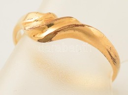 Aranyozott Ezüst(Ag) Gyűrű, Jelzett, Kis Kopással, Méret: 52, Nettó: 1,1 G - Otros & Sin Clasificación