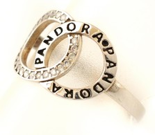 Ezüst (Ag) Gyűrű, állítható Méret, Pandora Jelzéssel, 1,7 G - Sonstige & Ohne Zuordnung