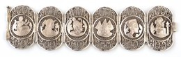 Egyiptom 1906-1916 Beni Suef Filigrán Ezüst Karkötő. Jelzett. 62 G / Egypt Silver Filigran Bracelet 62 G - Sonstige & Ohne Zuordnung