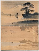 ** * 14 Db RÉGI Japán Művész Képeslap Fakéregből / 14 Pre-1945 Japanese Wooden Art Motive Postcards - Ohne Zuordnung