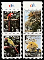 1990 Costa Rica AMERICA: Nature At The Time Of Discovery Set (** / MNH / UMM) - Perroquets & Tropicaux