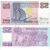 BILLET  SINGAPOUR 2 DOLLAR - Singapur