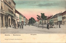 T2/T3 1906  Beszterce, Bistritz, Bistrita; Holzgasse / Fa Utca, Keresztes üzlete. Verlag M. Haupt's Buchhandlung / Stree - Ohne Zuordnung