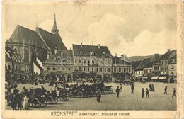 T2/T3 1915 Brassó, Kronstadt, Brasov; Marktplatz, Schwarze Kirche / Piactér, Fekete Templom, J. L. & A. Hesshaimer üzlet - Ohne Zuordnung