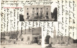 T2 1910 Kápolnás, Capalnas; Mocsonyi-Teleki Kastély, Templom, Taussig G. és Társa üzlete és Saját Kiadása / Castle, Chur - Ohne Zuordnung