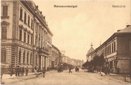 T2 1913 Máramarossziget, Sighetu Marmatiei; Rákóczi út, Steinmetz és J. üzlete / Street, Shops - Sin Clasificación