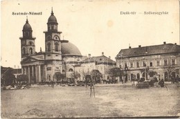 * T2/T3 Szatmárnémeti, Satu Mare; Deák Tér, Székesegyház, Szatmár Vármegyei Takarékpénztár Rt. / Square, Cathedral, Savi - Ohne Zuordnung