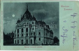 T2/T3 1899 Kassa, Kosice; Nemzeti Színház Este. Breitner Mór Kiadása / Theatre At Night (EK) - Sin Clasificación