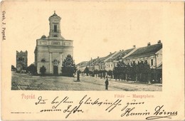 T2/T3 1898 Poprád (Tátra, Magas Tátra, Vysoké Tatry); Fő Tér, Templom, Harangtorony. Greb J. Kiadása / Hauptplatz / Main - Sin Clasificación