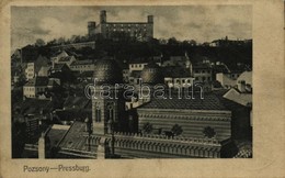 T2/T3 1906 Pozsony, Pressburg, Bratislava; Látkép, Vár, Zsinagóga. 'Bediene Dich Allein' / General View, Castle, Synagog - Sin Clasificación