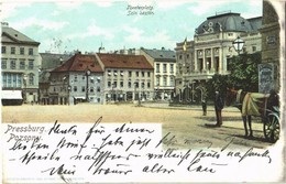 T2 1905 Pozsony, Pressburg, Bratislava; Színház Tér, Lovaskocsi. Heliocolorkarte Von Ottmar Zieher / Theaterplatz / Thea - Sin Clasificación