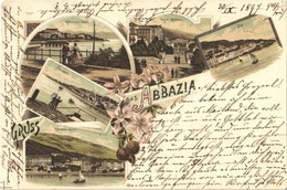 T2/T3 1897 (Vorläufer!) Abbazia, Opatija; Hotel Stefanie, Ika, Volosca, Abbazia V. Süden Und V. Meere / Hotel, Volosko,  - Altri & Non Classificati