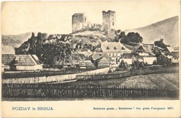 T2/T3 1917 Brinje, Rusevine Grada 'Sokolovca' Hrv. Grofa Frangepan 1671 / Sokolac Vára / Castle Ruins (EK) - Otros & Sin Clasificación