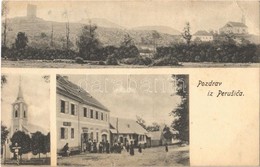 T2/T3 1909 Perusic (Lika), Fő Utca, Templom, üzletek, Vár / Main Street, Church, Shops, Castle (apró Szakadás / Tiny Tea - Otros & Sin Clasificación