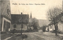 T2 1917 Plaski (Lika), Kr. Posta, Kat. Crkva I  Trgovina Diklic / Posta Hivatal, Római Katolikus Templom, Diklic üzlete  - Otros & Sin Clasificación