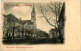 T3 1901 Fehértemplom, Ung. Weisskirchen, Bela Crkva; Utcakép, Templom / Street View With Church  (EB) - Ohne Zuordnung