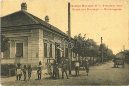 T2/T3 1908 Hódság, Odzaci; Templom Utca, Rausch Ede üzlete. W. L. 1990. / Kirchengasse / Street View, Shop Of Rausch (fl - Ohne Zuordnung