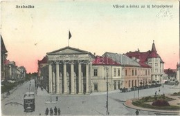 T2 1914 Szabadka, Subotica; Városi Színház, új Bérpalota, Villamos / Theatre, Tram - Ohne Zuordnung