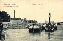 T2/T3 Titel, Tisza Part, Gőzhajó, Faúsztatás. W. L. Bp. 2315. / Riverside, Steamship, Timber Transporting (EK) - Sin Clasificación