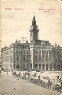 T2/T3 1909 Újvidék, Novi Sad; Városháza, Lovaskocsik / Town Hall, Horse Carts (EK) - Sin Clasificación