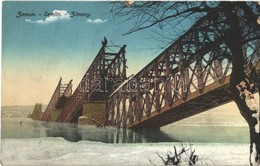 T2/T3 Zimony, Semlin, Zemun; Felrobbantott Vasúti Híd Télen / Destroyed Railway Bridge In Winter + 'K.u.K: Personalsamme - Ohne Zuordnung