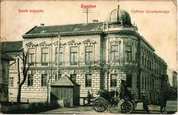 T2/T3 1906 Zombor, Sombor; Szerb Tanító Képezde, Lovashintó / Serbian Teachers Training School, Chariot (EK) - Ohne Zuordnung