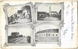 T3 1915 Strém, Strem (Németújvár, Güssing); Templom, Vasútállomás, Vendéglő, Utca és Gémeskút / Kirche, Bahnhof, Restaur - Non Classés