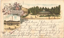 T2/T3 1890 (Vorläufer!!!) Frantiskovy Lazne, Franzensbad; Louisenquelle, Loimann's Badehaus / Spring Well, Spa. Karlmann - Ohne Zuordnung