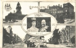 T2/T3 1908 July 7 Leeds, Souvenir Of The Royal Visit , Town Hall, Briggate, Harewood House, University (EK) - Sonstige & Ohne Zuordnung