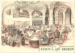 ** T1/T2 Berlin, Eden Hotel, Café, Interior, Advertisement Card (14,8 Cm X 10,5 Cm) - Ohne Zuordnung