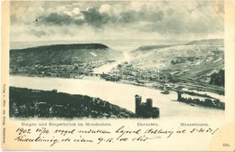 * T1/T2 1902 Bingen Am Rhein, Bingen Und Bingerbrück Im Mondschein, Ehrenfels, Mausethurm / General View, Castle, Tower, - Sin Clasificación