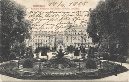 T1 1908 Wiesbaden, Kurhaus Vorgarten Mit Kaiser Friedrich Denkmal / Spa House, Garden, Kaiser Friedrich Monument - Ohne Zuordnung