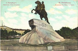 T2/T3 1909 Saint Petersburg, St. Petersbourg; Monument De Pierre Le Grand / Monument Of Peter The Great (EK) - Sonstige & Ohne Zuordnung