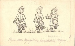 T2 1925 Cserkész Zenészek / Hungarian Boy Scout Musicians, Artist Signed - Sin Clasificación